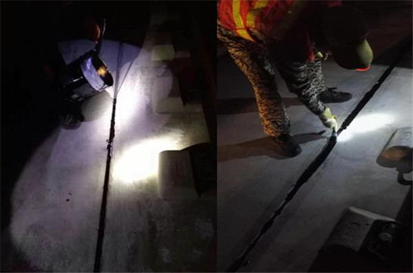 填充PTN材料嵌縫密封，抹平壓實(shí)